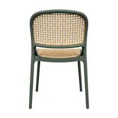 DISTRIONLINE - Silla Viena Tipo Mimbre Color Verde