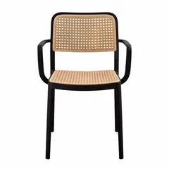DISTRIONLINE - Set X2 Sillas Viena Tipo Mimbre Color Negro