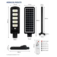 CHINA GLAZE - Lampara led solar de exterior con panel solar 250w.