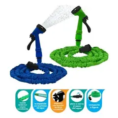 GENERICO - Manguera Expandible 60 Metros + Pistola Graduable Magic Hose Color Azul