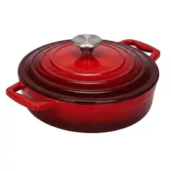 GENERICO - Olla De Hierro Fundido 22cm Cocotte Esmaltada - Cocción Lenta y Sabor Intenso Para Tus Platos