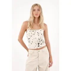 TENNIS - Camiseta manga sisa estampada para mujer