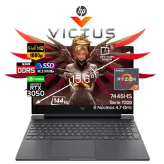 HP - Portátil Gamer Victus AMD Ryzen 7 7445HS RAM 8GB SSD 2 TB RTX 3050 6 GB 144Hz