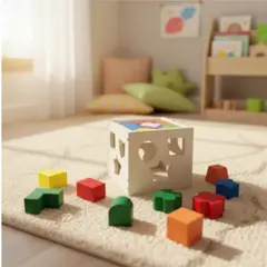 GENERICO - Cubo Encajable Madera Tangram Juego Didáctico Niños Montessori