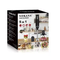 SOKANY - Batidora De Mano Con Eje De Acero Inoxidable 5 En 1