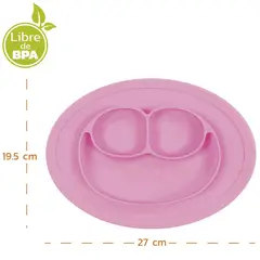 GENERICO - Plato de Silicona Rosado para Bebé con Succión Antideslizante