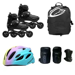 CANARIAM - Kit de Patinaje Semi Profesional Black Magic Pro Negro Talla 39-42