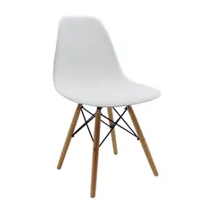 GENERICO - Idea Desk - Silla Eames Blanco con Patas de Madera