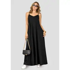 MARKETING PERSONAL - Vestido Largo Mujer Negro Mp 114391