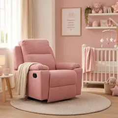 ELITE LIVING - SILLA RECLINABLE MARSELLA 1P GIRATORIA Y MECEDORA MICROFIBRA ROSA