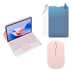 GENERICO - FORRO ESTUCHE TECLADO TRACK PAD PARA TABLET XIAOMI REDMI PAD 8 / 8 PRO + MOUSE + PAPER LIKE ROSA