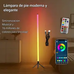 GENERICO - Barra De Luz Led Rgb Ambientación Streaming Gamer Lámpara De Pie Inteligente Control Por Aplicación