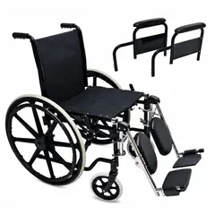 GMD - Silla De Ruedas Semiescritorio Reposapies Elevables Lowe Negro