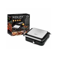 SOKANY - Parrilla Eléctrica Antiadherente SK-204 Negra 2000W
