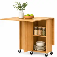 ONE PIXEL - Mesa De Comedor Plegable Con Ruedas Moderna Con Almacenamiento