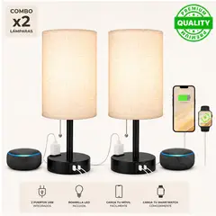 ONE PIXEL - Lámparas De Mesa Con puerto Usb /Tipo C Juego De 2 Lámparas De Mesa