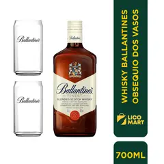 BALLANTINES - WHISKY 700 ML OBSEQUIO DOS VASOS
