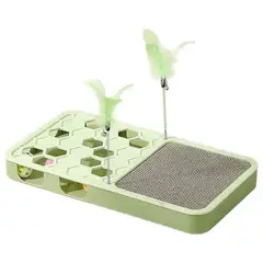 ZOCOCIO - Rascador Interactivo Para Gatos Con Pluma Pelotas Agujeros Verde