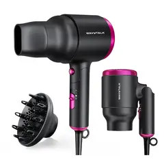 USA - Secador De Pelo Portátil Con Difusor Mini De Pelo Plegable Rosa