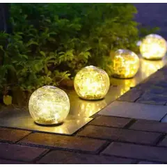 GENERICO - Luz LED Solar Decorativa x3 para Jardín Esferas Brillantes