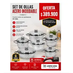SCHAFFHAUSEN - Set de ollas en acero inoxidable