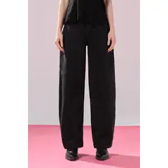 KOAJ - Jean gris oscuro loose barrel tiro bajo con puntos Mujer