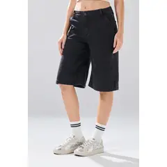 KOAJ - Bermuda gris intensa de jean jort con tiro medio Mujer