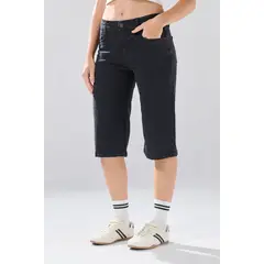 KOAJ - Bermuda de jean jort gris intensa con tiro medio y bols Mujer