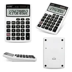 GENERICO - Calculadora De Escritorio Kadio Kd-100b 12 Digitos + Pila Color Plateado