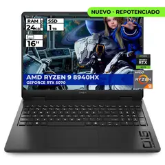 HP - PORTATIL GAMER OMEN RYZEN 9-8940HX 24GB RAM 1TB SSD RTX 5070 16'' 2K