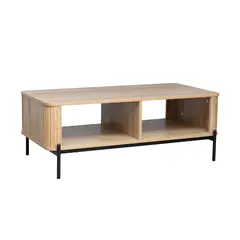 RELAN - Mesa de Centro Lagoon Símil Madera Color Café Claro