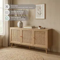 RELAN - Bifé de Ratán Maui 140 cm Color Café Claro