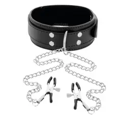 GENERICO - Collar Y Pezoneras Bondage Fetiche Sado BDSM Juguete Sexual