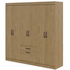 AKIVOY - Closet Armario Nova 6p 1c y 1 Zapatera Color Castaño