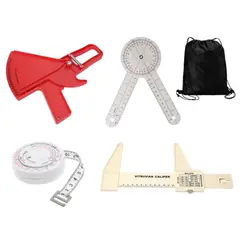 SLIM GUIDE - Kit Adipometro Rojo + Antropometro + Cinta Metrica Bmi + Goniometro 6 pulgadas