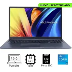 ASUS - PORTATIL X1504VA-BQ5561 INTEL CORE 5 120U 16GB DDR5 512GB SSD PANTALLA 15,6" FHD QUIET BLUE