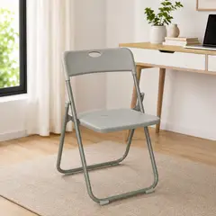 GENERICO - Silla Plegable Gris Reforzada Para Oficina Hogar y Eventos Fácil De Guardar y Muy Resistente Premium