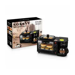SOKANY - Horno Eléctrico 3 en 1 SK-145 Negro 1250W