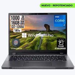 ACER - Portatil Travelmate Intel Core i7-1355U RAM 16GB SSD 1TB LCD 14 W11 Profesional