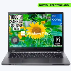 ACER - Portatil Travelmate Intel Core i7-1355U RAM 24GB SSD 1TB LCD 14 W11 Profesional