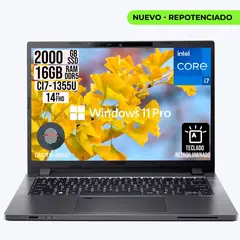 ACER - Portatil Travelmate Intel Core i7-1355U RAM 16GB SSD 2TB LCD 14 W11 Profesional