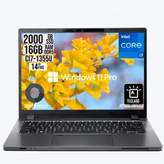 ACER - Portatil Travelmate Intel Core i7-1355U RAM 16GB SSD 2TB LCD 14 W11 Profesional