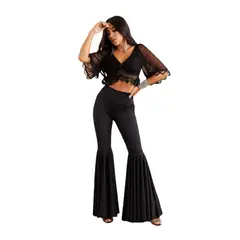 VIA7 - Pantalón Negro Acampanado Diva Fit - Elegancia y Movimiento Escultor