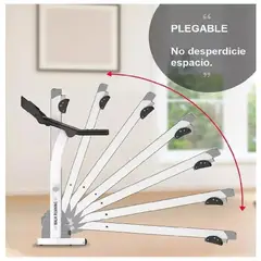 GENERICO - Caminadora Plegable Blanco Y Negro Con Velocidad Maxima 10 Km Para Entrenamiento