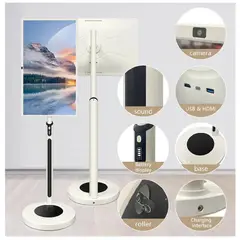 GENERICO - Pantalla Inteligente 24 Pulgadas con Soporte Ajustable Bateria Recargable y Android