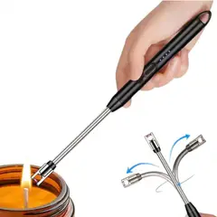 SILVER - Encendedor Electrico Ideal Para Hogar Y Exteriores Recargable USB No Generico