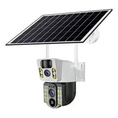 GENERICO - Cámara Seguridad Solar 4G SIM Doble Lente Exterior