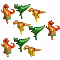 GENERICO - Set GLobo Dinosaurio * 9 Piezas