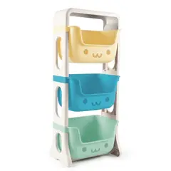 IDEAL - Estante Organizador Infantil de 3 Niveles – Organización, Estilo y Diversión para los Más Pequeños