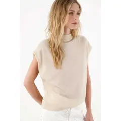TOPMARK - Camiseta Oversize de cuello alto para mujer